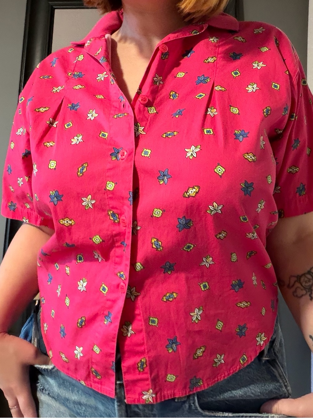 Levi's Pink Floral Button Down Shirt